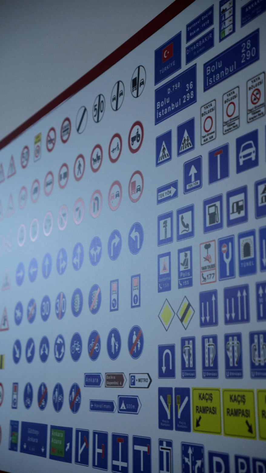 Trafik işaretleri eğitim panosu
